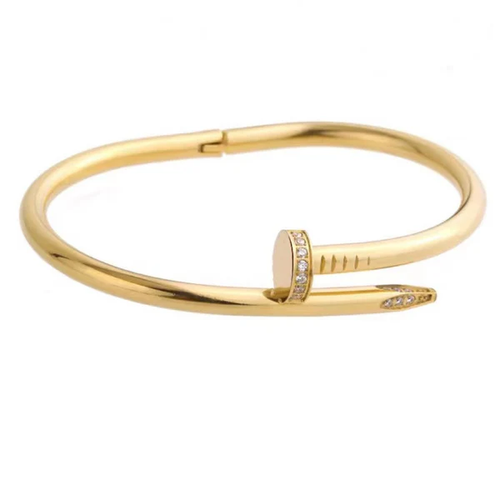 Category: Bracelets Metal: Stainless Steel Plating: 18K gold plated, electroplating Pattern: Ellipse Weight: 20g 