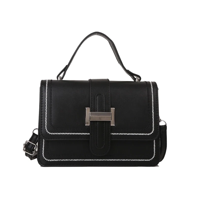 Square flip top handbag