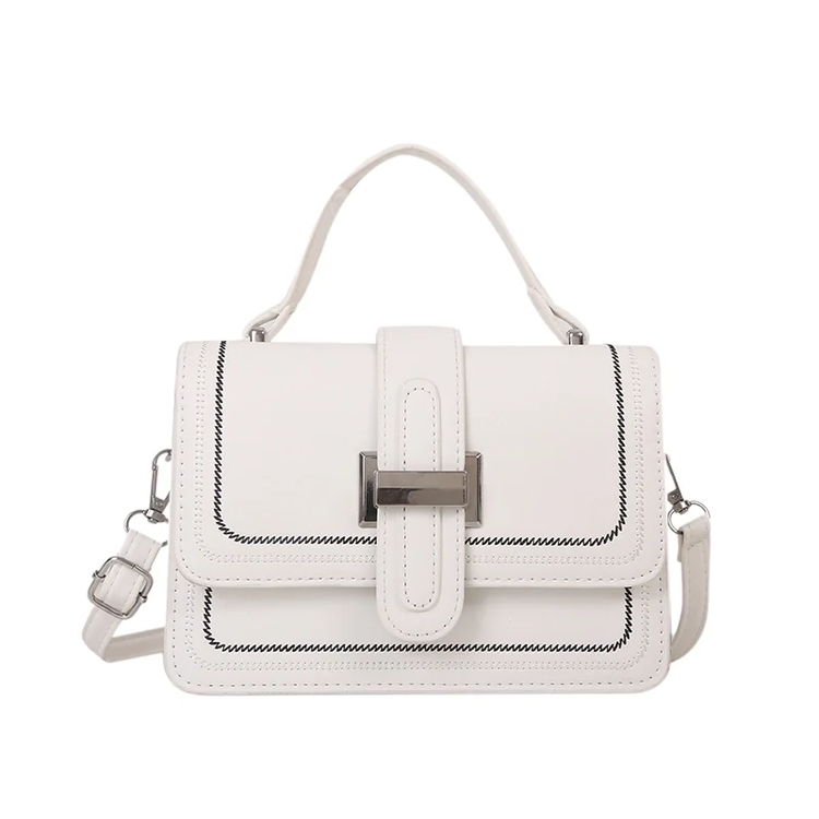 Square flip top handbag