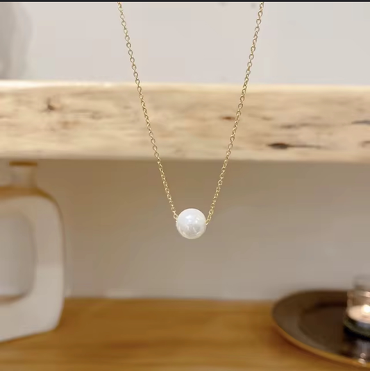 white circle necklace